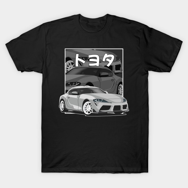 Toyota Supra MK5 (A90) 2019-2023 Japanese Comics T-Shirt by Rebellion Store